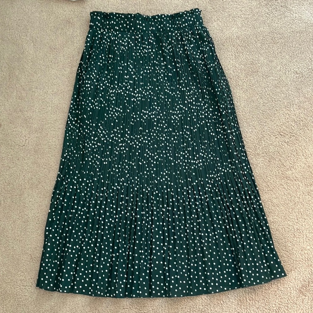 Pleated Polka Dot Skirt